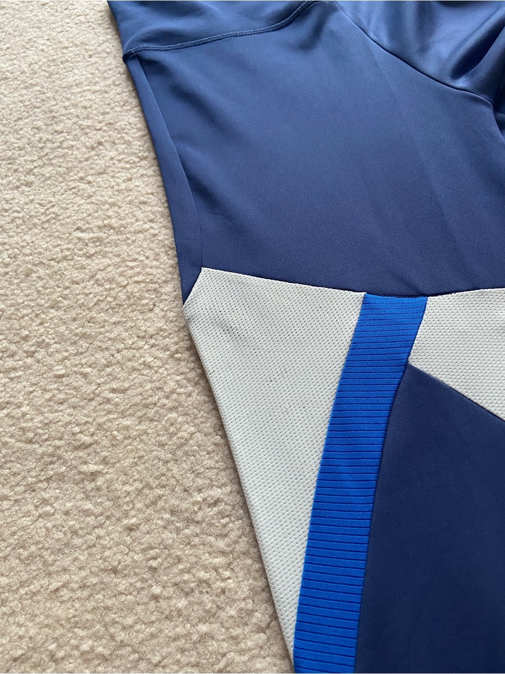 ADIDAS Navy Leggings with Bright Blue & Light Gray Accents size XS